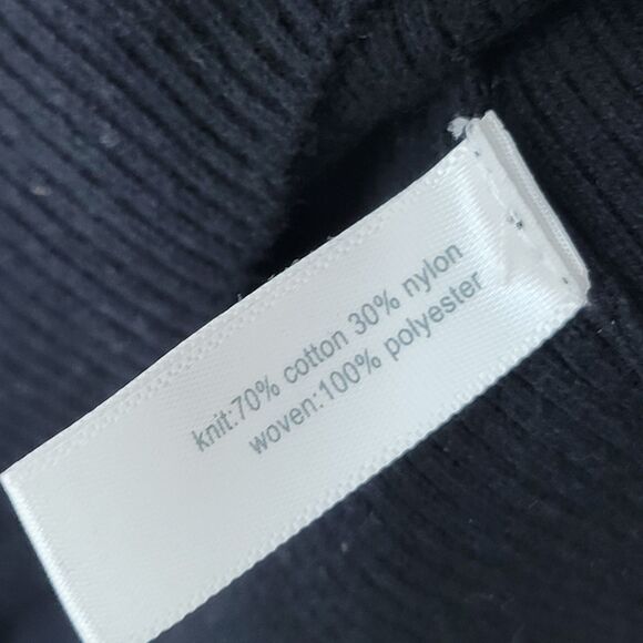 Fashion Bug Womens Sz XL Black Solid 3/4 Sleeve Knitted Button Down Cardigan To - Picture 7 of 11